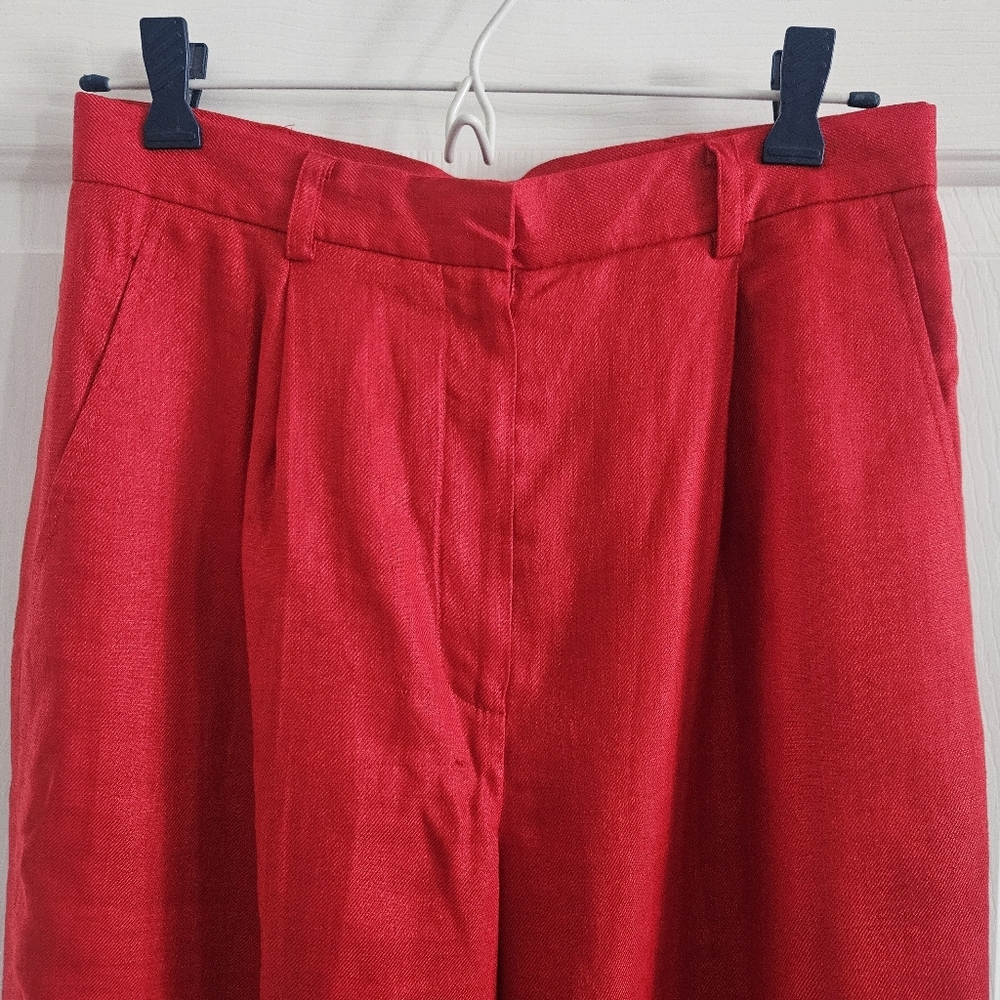 Vintage Ralph Lauren Red Linen Trousers - Picture 5 of 12